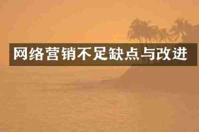 网络营销不足缺点与改进