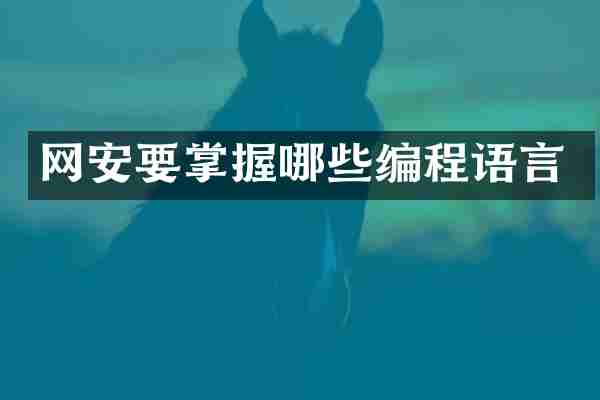 网安要掌握哪些编程语言