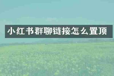 小红书群聊链接怎么置顶