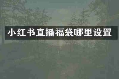 小红书直播福袋哪里设置