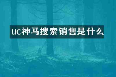uc神马搜索销售是什么