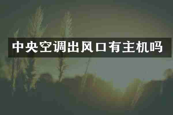 中央空调出风口有主机吗