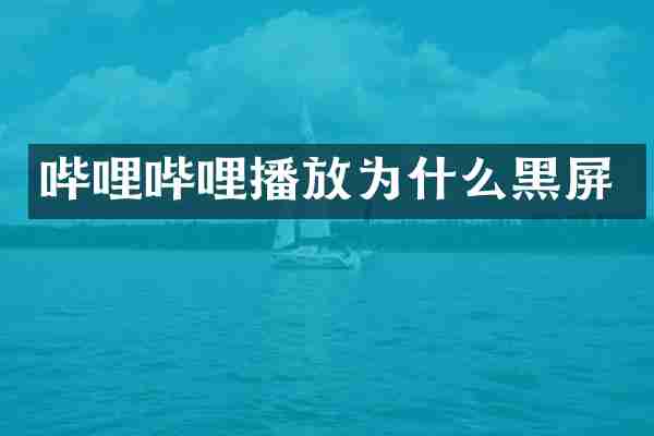 哔哩哔哩播放为什么黑屏