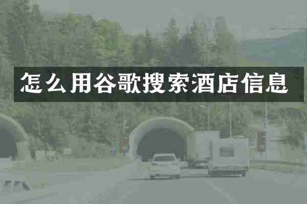 怎么用谷歌搜索酒店信息