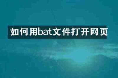 如何用bat文件打开网页