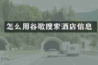 怎么用谷歌搜索酒店信息