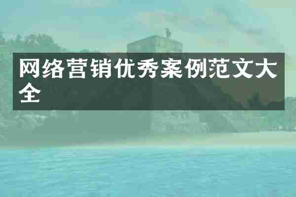 网络营销优秀案例范文大全
