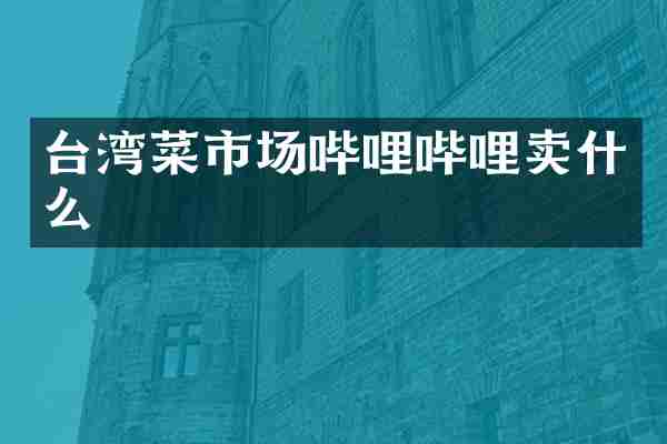 台湾菜市场哔哩哔哩卖什么