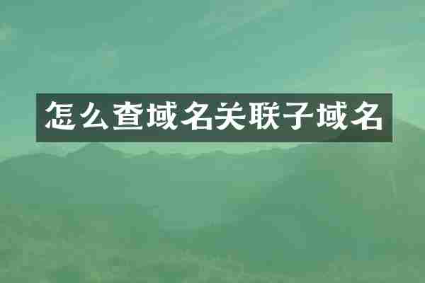 怎么查域名关联子域名