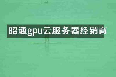 昭通gpu云服务器经销商