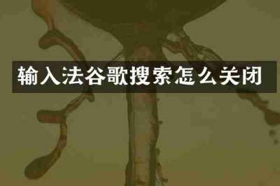 输入法谷歌搜索怎么关闭