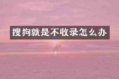 搜狗就是不收录怎么办