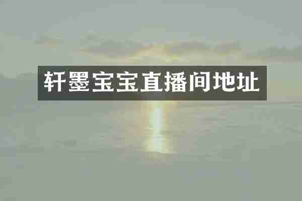 轩墨宝宝直播间地址