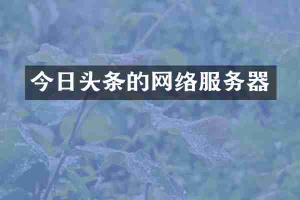 今日头条的网络服务器