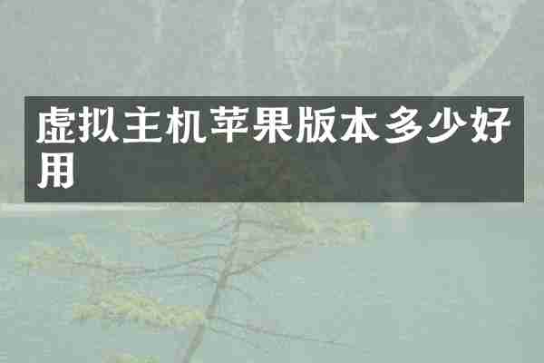 虚拟主机苹果版本多少好用