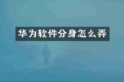 华为软件分身怎么弄