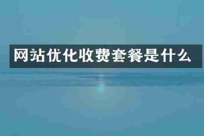 网站优化收费套餐是什么