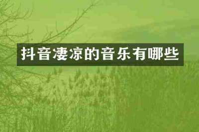 抖音凄凉的音乐有哪些