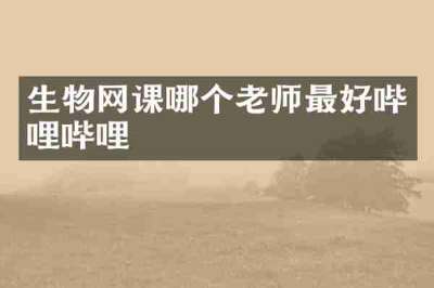 生物网课哪个老师最好哔哩哔哩