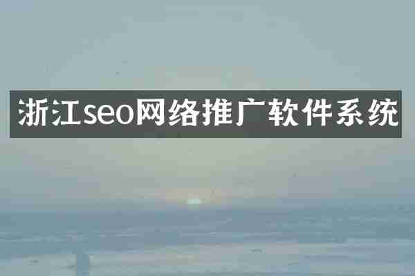 浙江seo网络推广软件系统