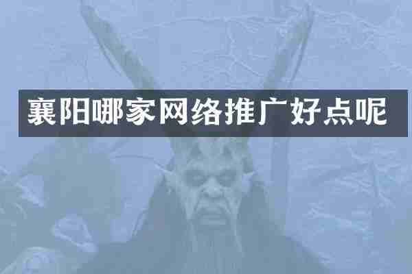 襄阳哪家网络推广好点呢