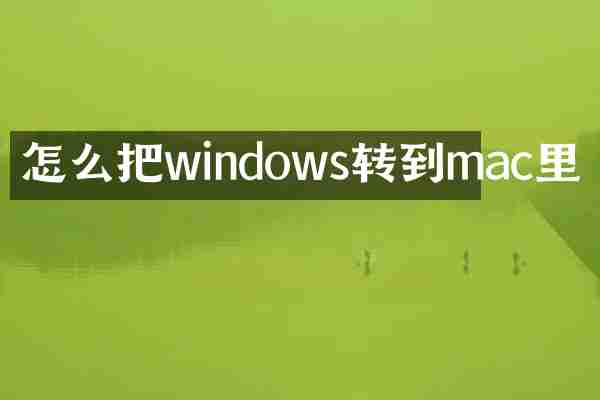 怎么把windows转到mac里