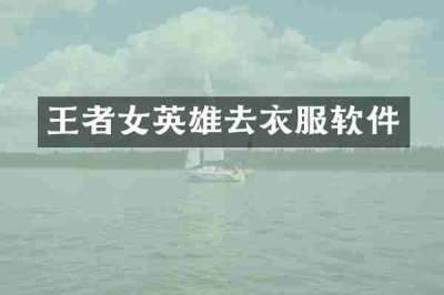 王者女英雄去衣服软件