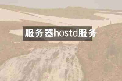 服务器hostd服务