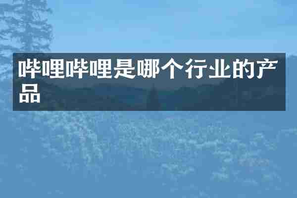 哔哩哔哩是哪个行业的产品