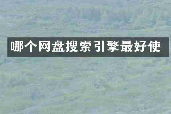 哪个网盘搜索引擎最好使