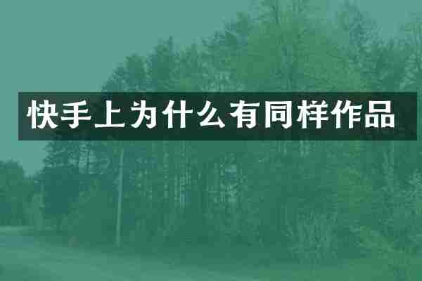 快手上为什么有同样作品