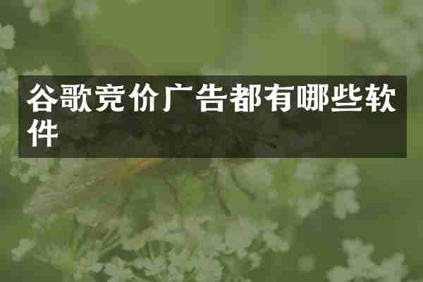 谷歌竞价广告都有哪些软件