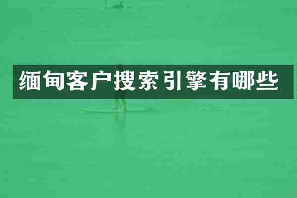 缅甸客户搜索引擎有哪些