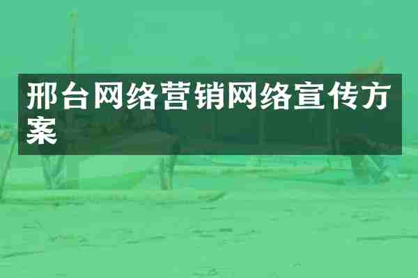 邢台网络营销网络宣传方案