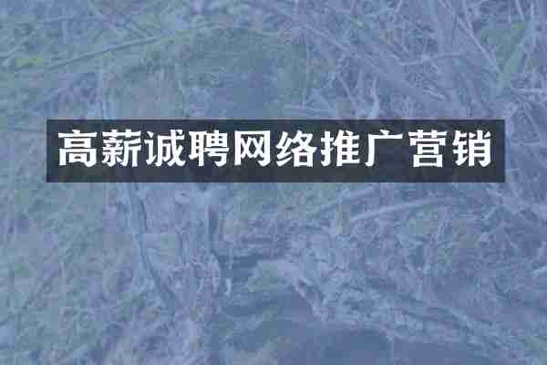 高薪诚聘网络推广营销