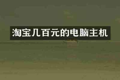 淘宝几百元的电脑主机