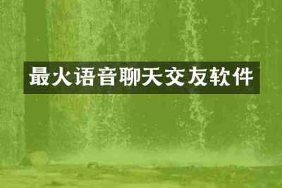 最火语音聊天交友软件