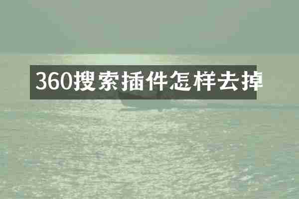 360搜索插件怎样去掉