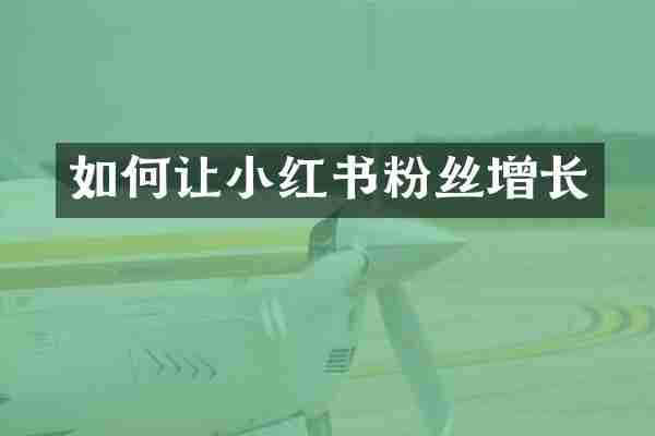 如何让小红书粉丝增长