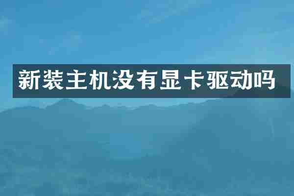新装主机没有显卡驱动吗