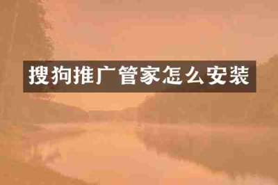 搜狗推广管家怎么安装