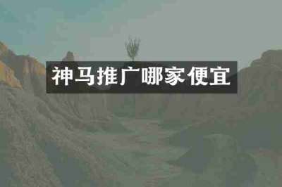 神马推广哪家便宜