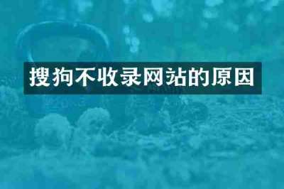 搜狗不收录网站的原因