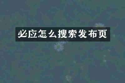 必应怎么搜索发布页