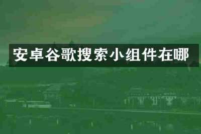 安卓谷歌搜索小组件在哪