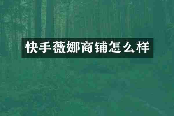快手薇娜商铺怎么样