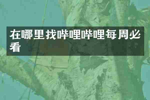 在哪里找哔哩哔哩每周必看