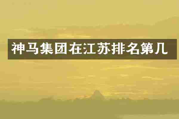 神马集团在江苏排名第几