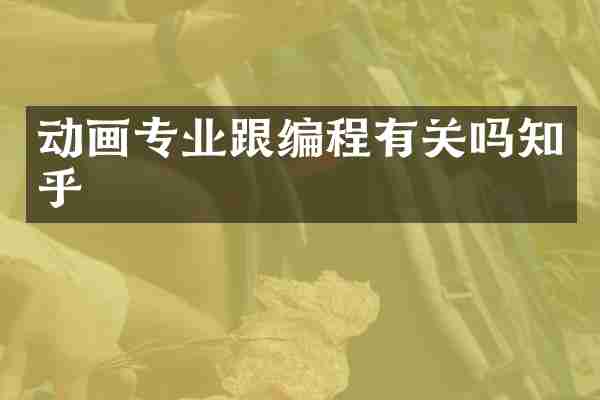 动画专业跟编程有关吗知乎