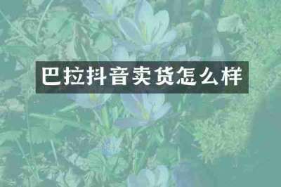 巴拉抖音卖货怎么样